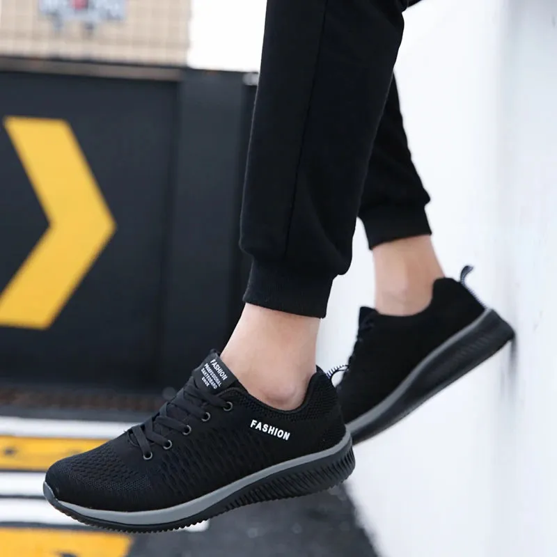 2025 Men Running Walking Knit Shoes Fashion Casual Sneakers Breathable Sport Athletic Gym Lightweight Men Sneakers Casual Shoes