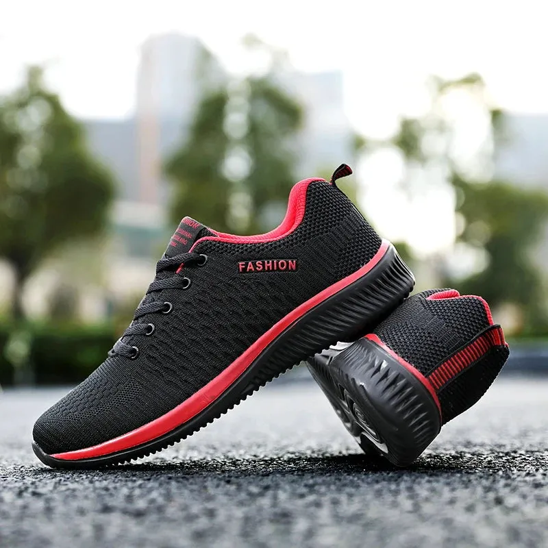 2025 Men Running Walking Knit Shoes Fashion Casual Sneakers Breathable Sport Athletic Gym Lightweight Men Sneakers Casual Shoes