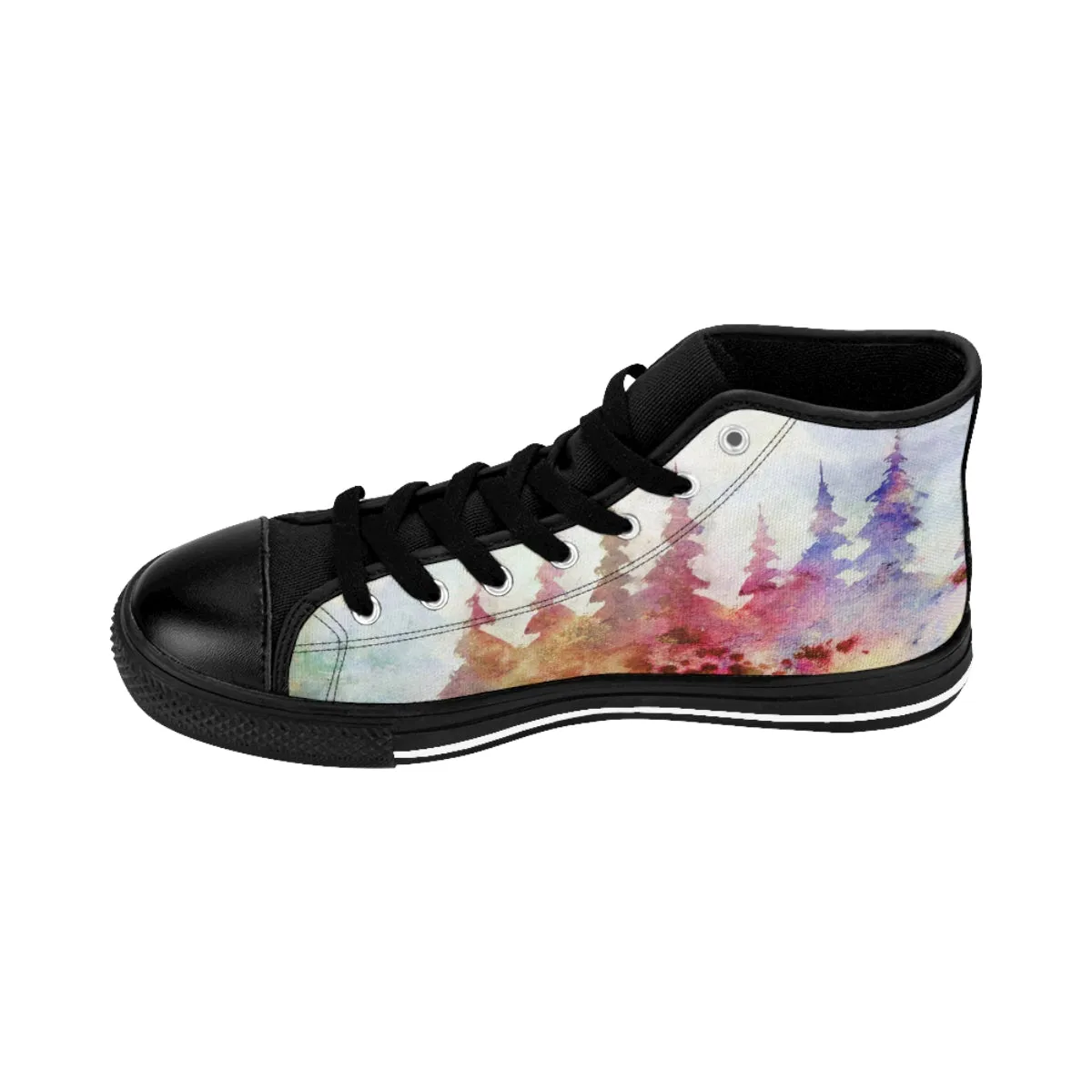 Bob Ross Tribute Shoes | High-top canvas Sneakers (Women's Sizes)