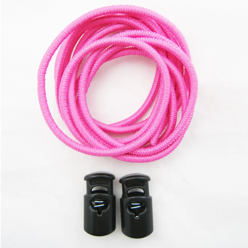 Elastic Shoe Laces Tie Fast Triathlon Marathon Running Run Shoelace Release Pink