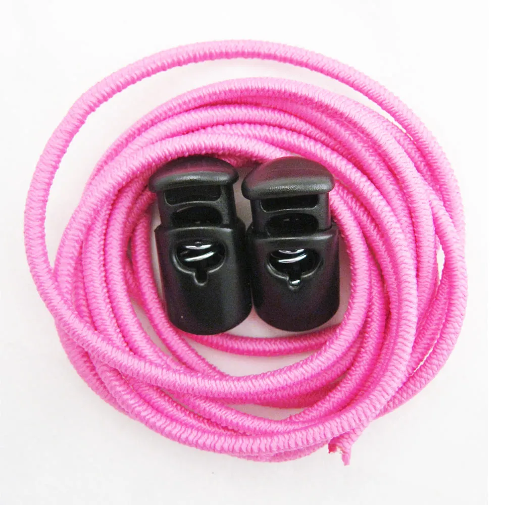 Elastic Shoe Laces Tie Fast Triathlon Marathon Running Run Shoelace Release Pink