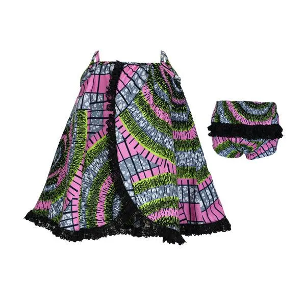 GIRLS MULTI-COLOUR ANKARA DRESS