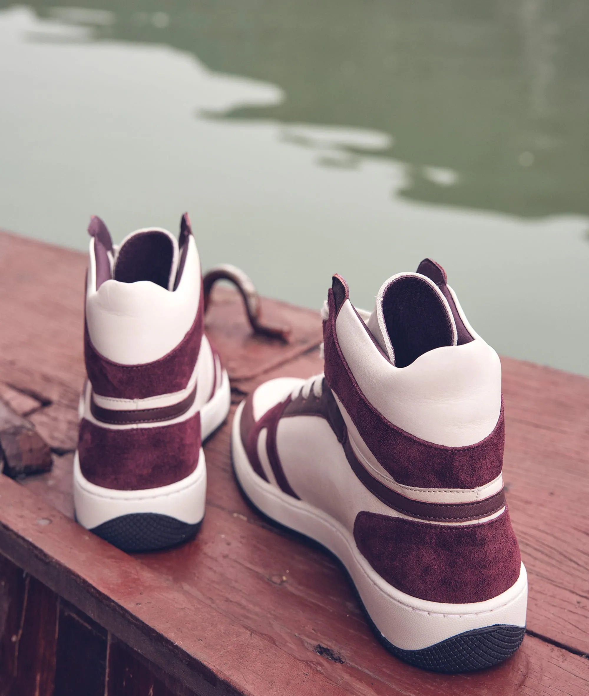 LUCAS BURGUNDY LEATHER SNEAKERS