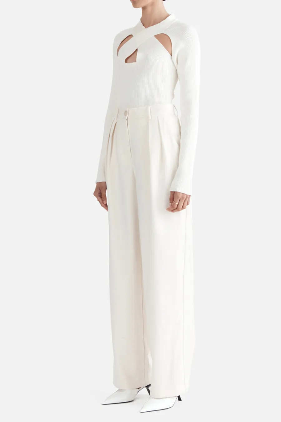 Millie Wide Leg Pant Vintage White
