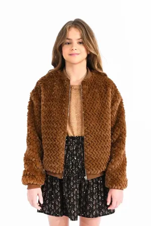 Molly Bracken Girls Textured Zip Jacket