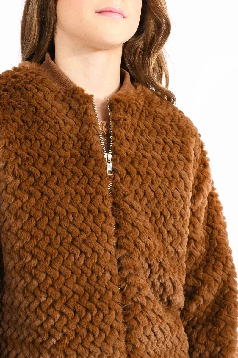 Molly Bracken Girls Textured Zip Jacket