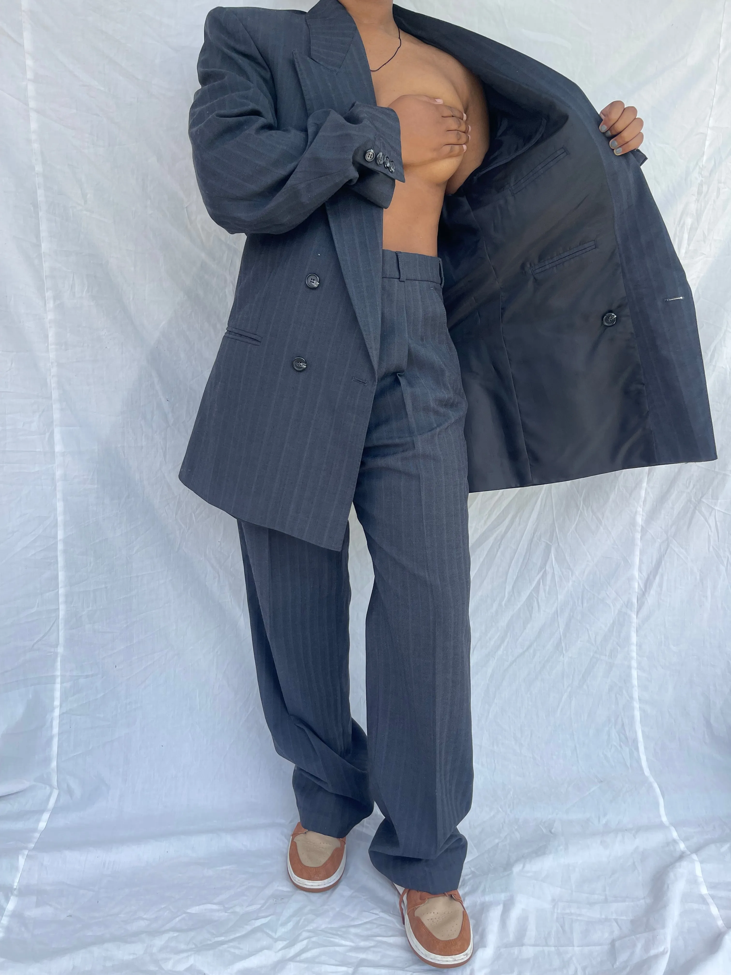 Navy Striped DB Suit ( Womens 34)