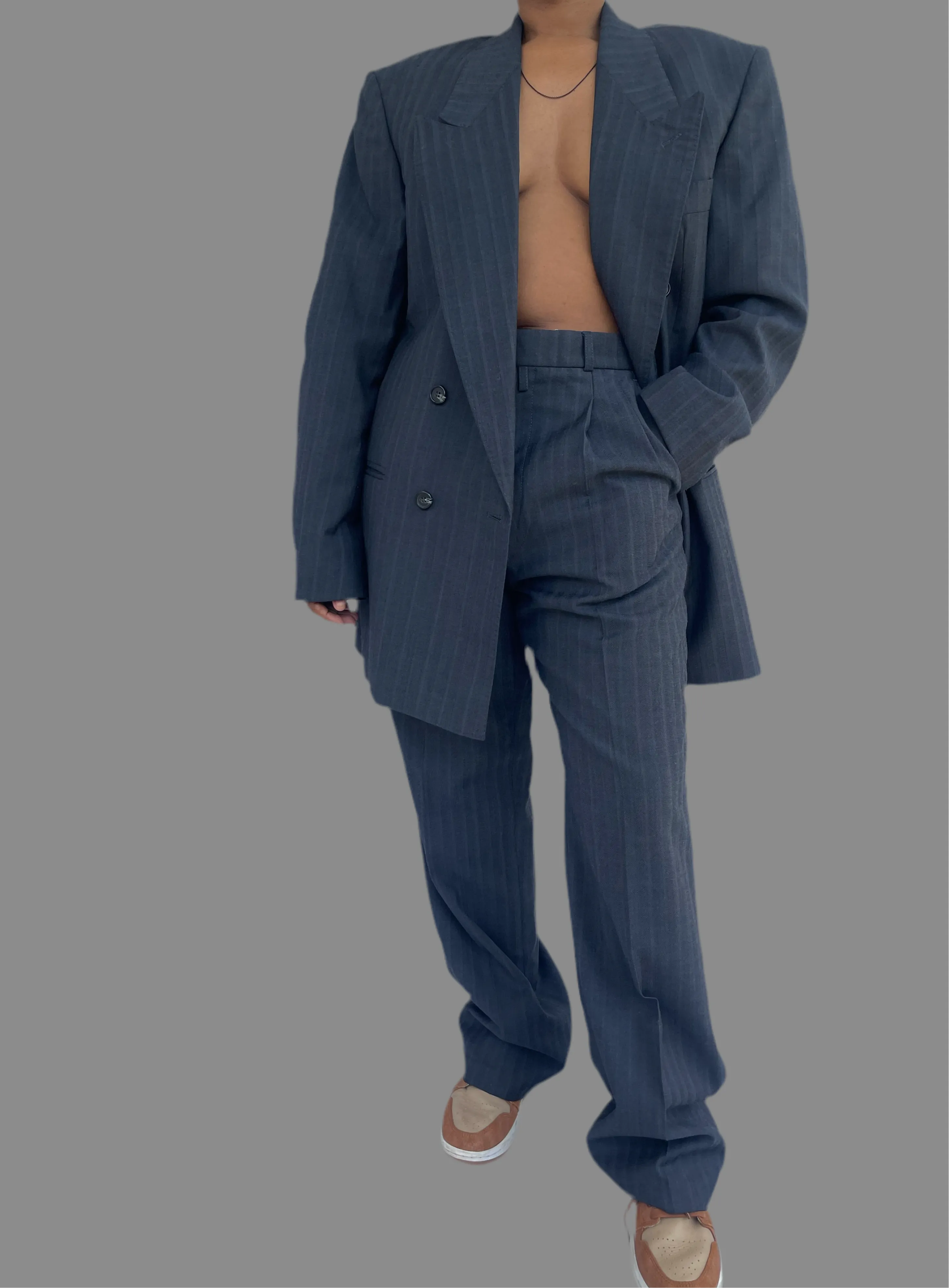Navy Striped DB Suit ( Womens 34)