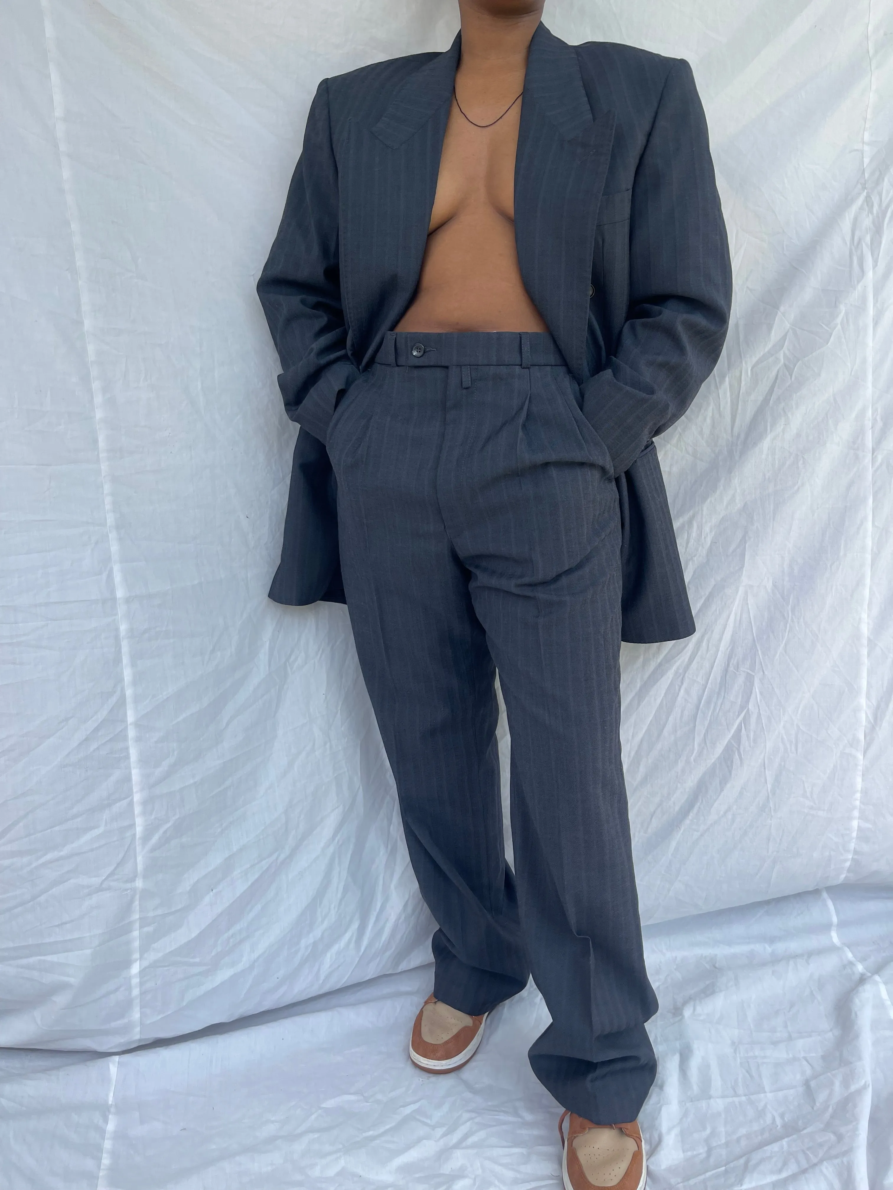 Navy Striped DB Suit ( Womens 34)