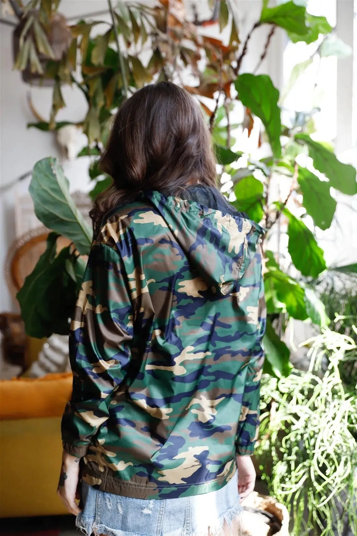 Olive Camo Lightweight Hooded Anorak Jacket /3-1-3