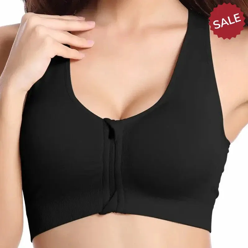 WANAYOU Womens Front Zipper Push Up Sports Bra - Padded, Wirefree, Shockproof
