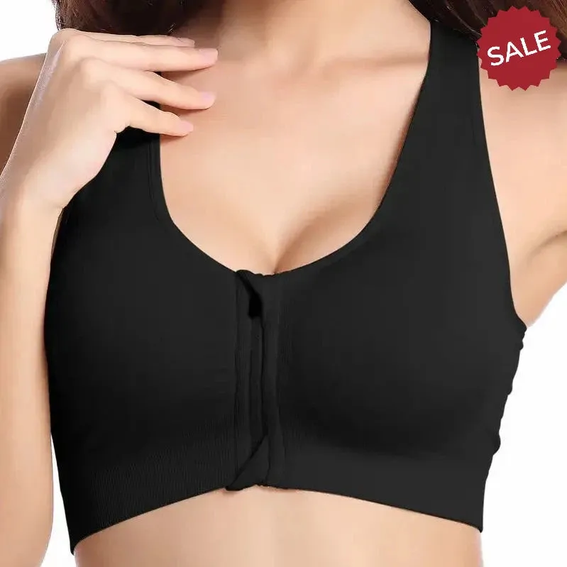 WANAYOU Womens Front Zipper Push Up Sports Bra - Padded, Wirefree, Shockproof